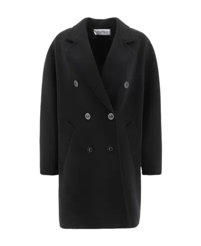 Max Mara Double-breasted Button-up Coat In Black