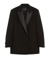 Max Mara Double-breasted Cady Blazer In Black