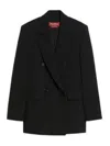 Max Mara Double-breasted Blazer In Black