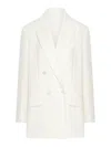 Max Mara Double Breasted Cady Blazer In White