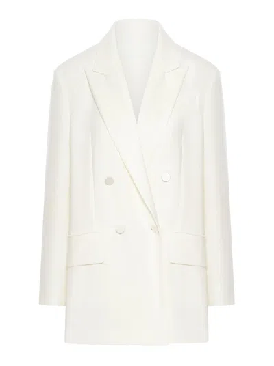 Max Mara Double Breasted Cady Blazer In White