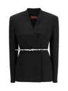 Max Mara Studio Single-breasted Blazer With Belt In Black