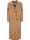 Max Mara Lvr Exclusive Camel Drap Midi Coat In Brown