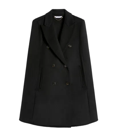 Max Mara Double-breasted Cape In Black