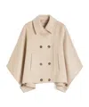 Max Mara Double-breasted Cape Coat In Neutral