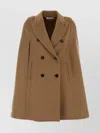 Max Mara Double-breasted Cape Featuring Button Detailing In Brown