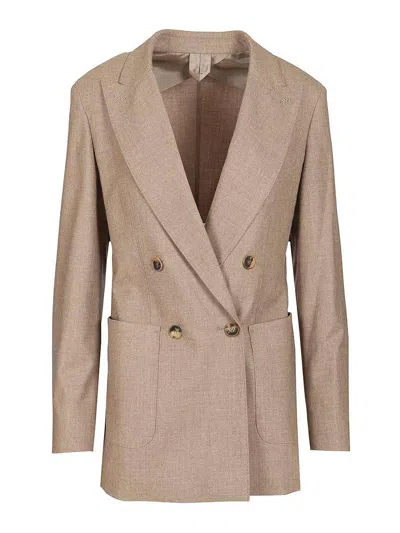 Max Mara Double-breasted Cashmere Blazer In Brown