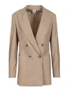 Max Mara Double-breasted Cashmere Blazer Jackets Brown In Brown