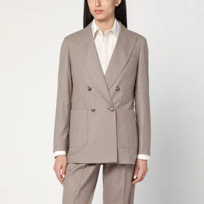 MAX MARA MAX MARA DOUBLE-BREASTED CASHMERE JACKET IN DOVE COLOR