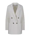Max Mara Double-breasted Cashmere Jacket In White