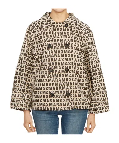 Max Mara Double-breasted Casual Jacket In Brown
