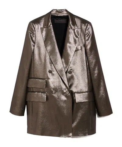 Max Mara Double-breasted Casual Jacket In Brown