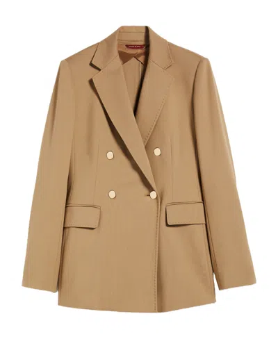 Max Mara Double-breasted Casual Jacket In Nude