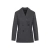 Max Mara Double-breasted Charcoal Grey Wool Blend Jacket In Gray