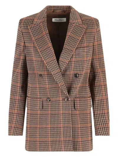 MAX MARA DOUBLE-BREASTED CHECK BLAZER