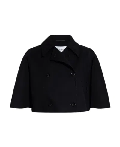 Max Mara Double-breasted Cloak In Black