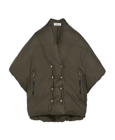 Max Mara Double-breasted Cloak In Brown