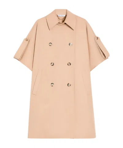 Max Mara Double-breasted Cloak In Nude