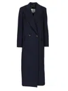 Max Mara Albania1234 Wool And Cashmere Long Coat In Blue