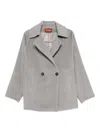 Max Mara Double-breasted Wool Peacoat In Gray