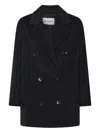 Max Mara Oversized Short Coat Kimono Sleeves In Black
