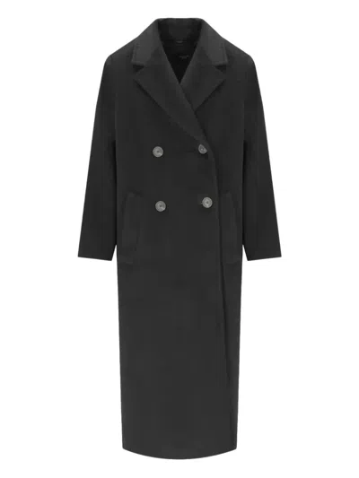 Max Mara Double-breasted Coat In Black