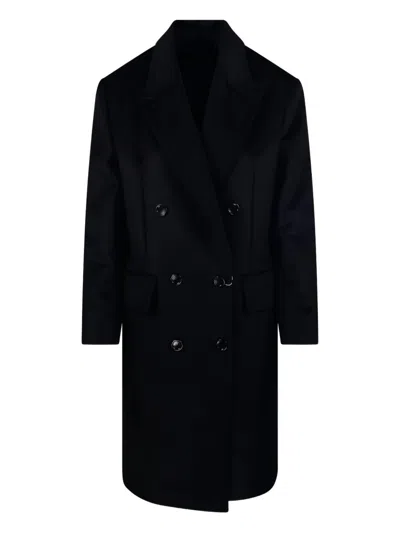 Max Mara Double-breasted Coat In Black