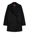 Max Mara Double-breasted Wool Short Coat In Black