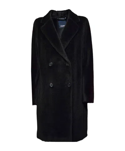 Max Mara Double-breasted Coat In Black