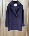 Max Mara Double Breasted Coat In Blue