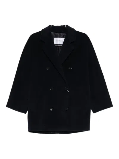 Max Mara Double-breasted Coat In Blue