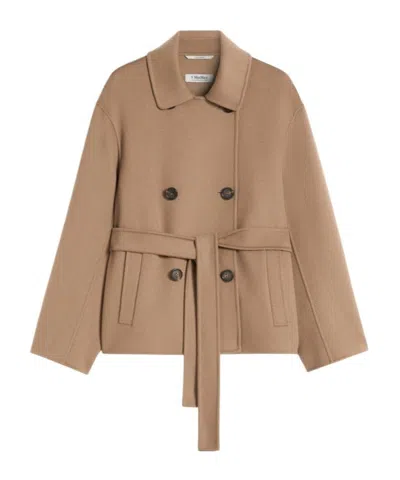 Max Mara Double-breasted Coat In Brown