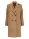 Max Mara Agenda Double Breasted Cocoon Long Wool Drap Coat Coats Beige In Brown