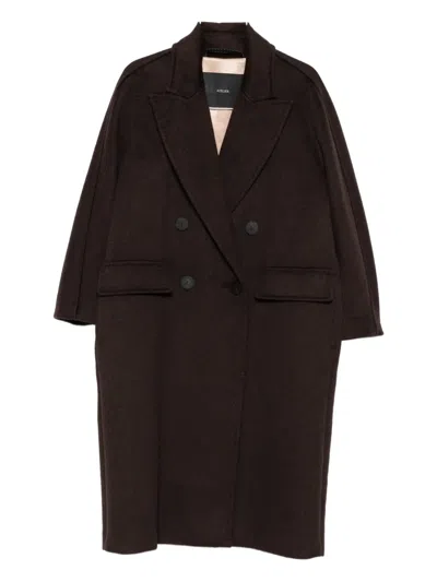 Max Mara Double-breasted Coat In Brown