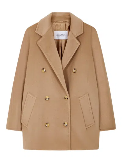 Max Mara Double-breasted Coat In Brown