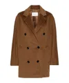 Max Mara Wool Double-breasted Coat In Brown