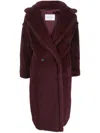 Max Mara Double-breasted Coat In Burgundy