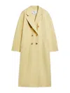 Max Mara Double-breasted Wool-blend Coat In Yellow