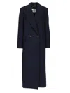 Max Mara Albania1234 Wool And Cashmere Long Coat In Blue