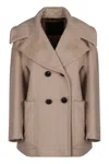 Max Mara Double-breasted Coat In Cashmere In Brown