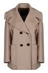 Max Mara Double-breasted Coat In Cashmere In Neutral