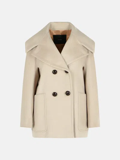 Max Mara Double Breasted Coat In Cashmere In Sand