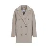Max Mara Double-breasted Coat In Luxurious Wool-cashmere Blend In Gray