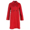 Max Mara Double-breasted Coat In Red Wool In Red