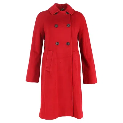 Max Mara Double-breasted Coat In Red Wool