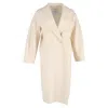 Max Mara Double Breasted Coat In White Cashmere In White