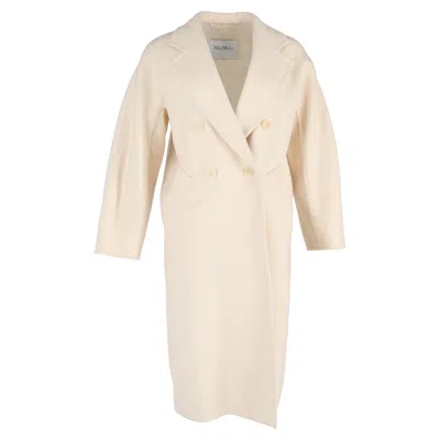 Max Mara Double Breasted Coat In White Cashmere