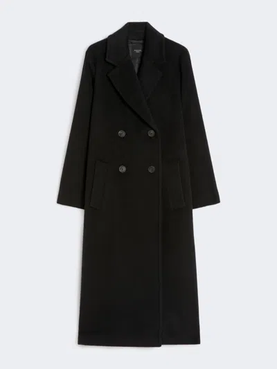 Max Mara Double-breasted Coat In Wool And Alpaca In Black