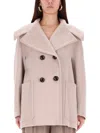 Max Mara Oversized Double-breasted Coat Large Lapels In Neutral