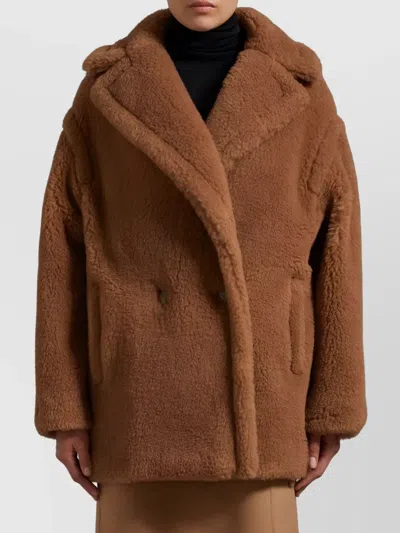 Max Mara Double-breasted Coat Notched Lapels In Brown
